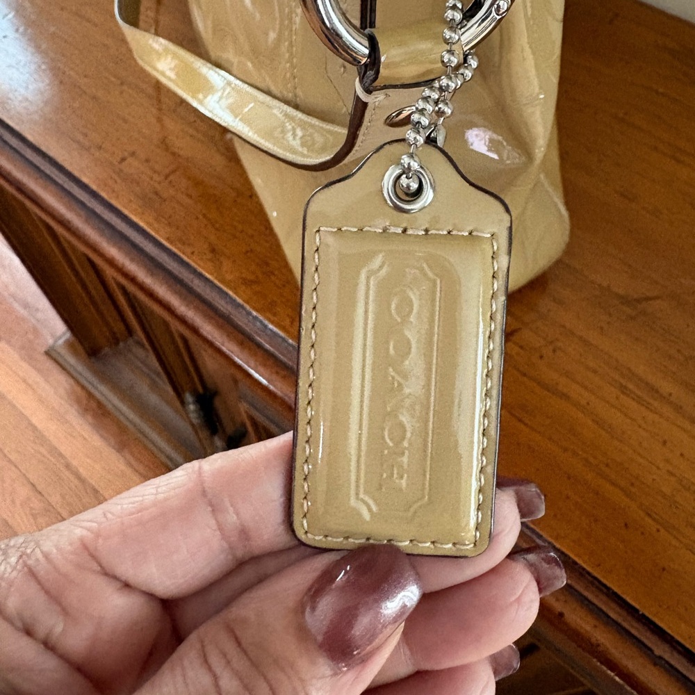Coach Tan Patent Leather Shoulder Bag - Picture 11 of 12